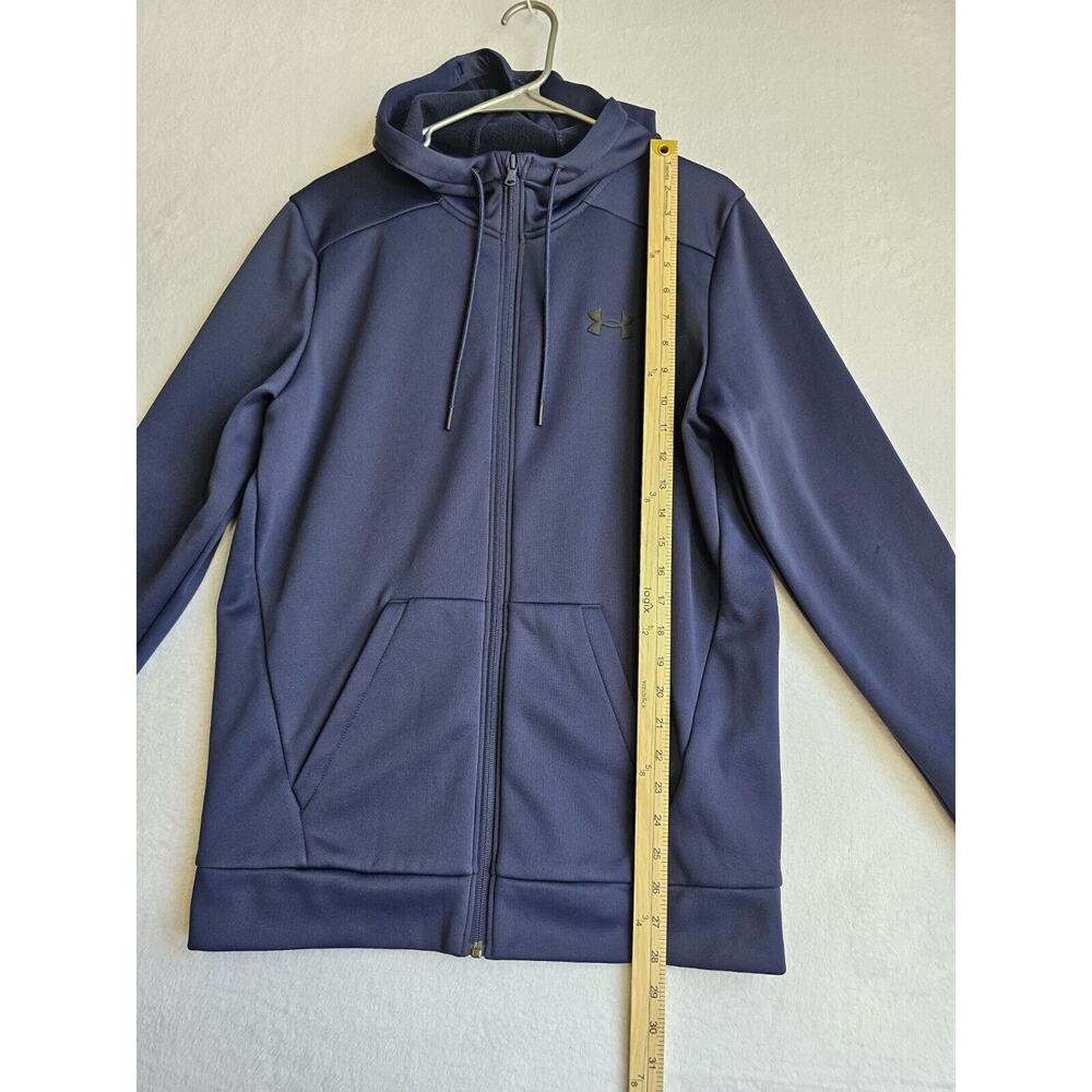 Under Armour Blue High Neck Full Zip Up Hoodie Small Logo Mens Sz Small.‎